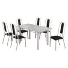 Conjunto Sala De Jantar 6 Cadeiras Fortaleza Preto / Branco /