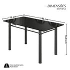 Conjunto Sala De Jantar 6 Cadeiras Fortaleza Preto / Prata