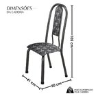 Conjunto Sala De Jantar 6 Cadeiras Fortaleza Preto / Prata