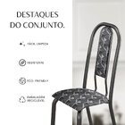 Conjunto Sala De Jantar 6 Cadeiras Fortaleza Preto / Prata