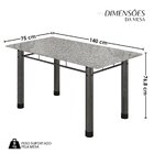 Conjunto Sala De Jantar 6 Cadeiras Fortaleza Preto / Prata /