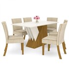 Conjunto Sala De Jantar 6 Cadeiras Galiza Espresso Móveis Nat