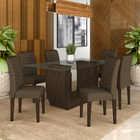 Conjunto Sala De Jantar 6 Cadeiras Líbano Imbuia - Móveis Ara