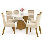 Conjunto Sala De Jantar 6 Cadeiras Mayara Espresso Móveis Nat