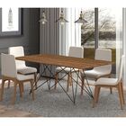 Conjunto Sala De Jantar 6 Cadeiras Mesa 180cm Teka/champagne