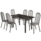 Conjunto Sala De Jantar 6 Cadeiras Natal Preto / Prata