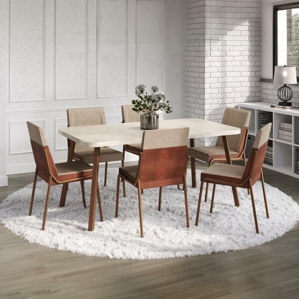 Conjunto Sala De Jantar 6 Cadeiras San Paolo Carraro Petra E