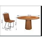 Conjunto Sala De Jantar 6 Cadeiras Tampo Em Madeira Redonda I