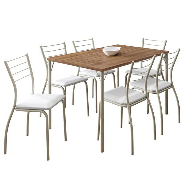 Conjunto Sala De Jantar 6 Cadeiras Valencia Carraro Branco Pr