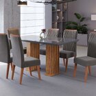 Conjunto Sala De Jantar 6 Cadeiras Vegas Mel /grafite