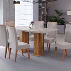 Conjunto Sala De Jantar 6 Cadeiras Vegas Mel/off White/bege