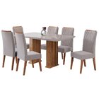 Conjunto Sala De Jantar 6 Cadeiras Vegas Mel/off White/bege
