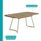 Conjunto Sala De Jantar 6 Cadeiras York Carraro Carvalho Dour