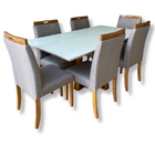 Conjunto Sala De Jantar 6 Lugares 170 X 90mm  Madeira Maciça