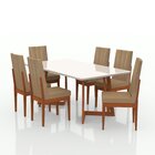 Conjunto Sala De Jantar 6 Lugares Madeira Eucalipto Safira  C