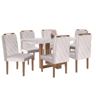 Conjunto Sala De Jantar 6 Lugares Mesa Lisy E 6 Cadeiras Em L