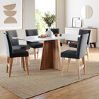 Conjunto Sala De Jantar 6 Lugares Mesa Lune 1,60m E Cadeira A