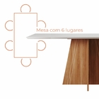 Conjunto Sala De Jantar 6 Lugares Mesa Lune 1,60m E Cadeira A