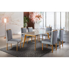 Conjunto Sala De Jantar 6 Lugares Mesa Slim E Cadeiras Em Lin