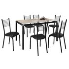 Conjunto Sala De Jantar 6 Lugares Mesa Tampo Vidro 140x75cm B