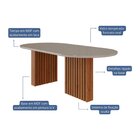 Conjunto Sala De Jantar 6 Lugares Oval Tampo De Vidro/mdf Est