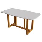Conjunto Sala De Jantar 6 Lugares Oval Tampo Mdf Mesa Filadél