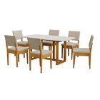 Conjunto Sala De Jantar 6 Lugares Oval Tampo Mdf Mesa Filadél