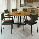 Conjunto Sala De Jantar 6 Lugares Redonda 150cm Tampo Mdf Mes