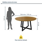 Conjunto Sala De Jantar 6 Lugares Redonda 150cm Tampo Mdf Mes