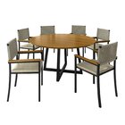 Conjunto Sala De Jantar 6 Lugares Redonda 150cm Tampo Mdf Mes