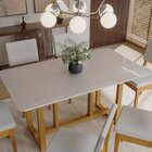 Conjunto Sala De Jantar 6 Lugares Retangular Com Tampo De Vid