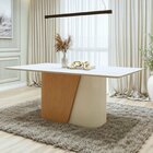 Conjunto Sala De Jantar 6 Lugares Retangular Com Tampo Mdf Lu