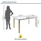 Conjunto Sala De Jantar 6 Lugares Retangular Tampo De Vidro 1