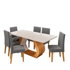 Conjunto Sala De Jantar 6 Lugares Retangular Tampo Em Mdf Mim