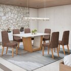 Conjunto Sala De Jantar 6 Lugares Retangular Tampo Mdf Mesa A