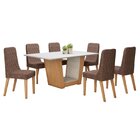 Conjunto Sala De Jantar 6 Lugares Retangular Tampo Mdf Mesa A