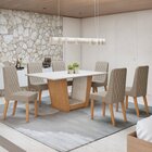 Conjunto Sala De Jantar 6 Lugares Retangular Tampo Mdf Mesa A