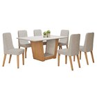 Conjunto Sala De Jantar 6 Lugares Retangular Tampo Mdf Mesa A