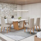 Conjunto Sala De Jantar 6 Lugares Retangular Tampo Mdf Mesa A