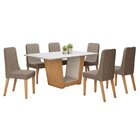 Conjunto Sala De Jantar 6 Lugares Retangular Tampo Mdf Mesa A
