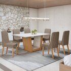 Conjunto Sala De Jantar 6 Lugares Retangular Tampo Mdf Mesa A