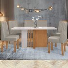 Conjunto Sala De Jantar 6 Lugares Retangular Tampo Mdf Mesa E