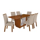 Conjunto Sala De Jantar 6 Lugares Retangular Tampo Mdf Mesa E