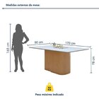 Conjunto Sala De Jantar 6 Lugares Retangular Tampo Mdf Mesa L