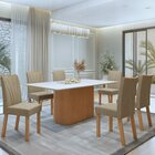 Conjunto Sala De Jantar 6 Lugares Retangular Tampo Mdf Mesa L