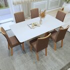 Conjunto Sala De Jantar 6 Lugares Retangular Tampo Mdf Mesa L