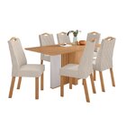 Conjunto Sala De Jantar 6 Lugares Retangular Tampo Mdf No Gla