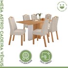 Conjunto Sala De Jantar 6 Lugares Retangular Tampo Mdf No Gla