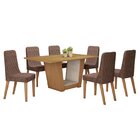 Conjunto Sala De Jantar 6 Lugares Retangular Tampo Mdf No Gla