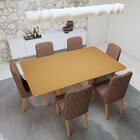 Conjunto Sala De Jantar 6 Lugares Retangular Tampo Mdf No Gla